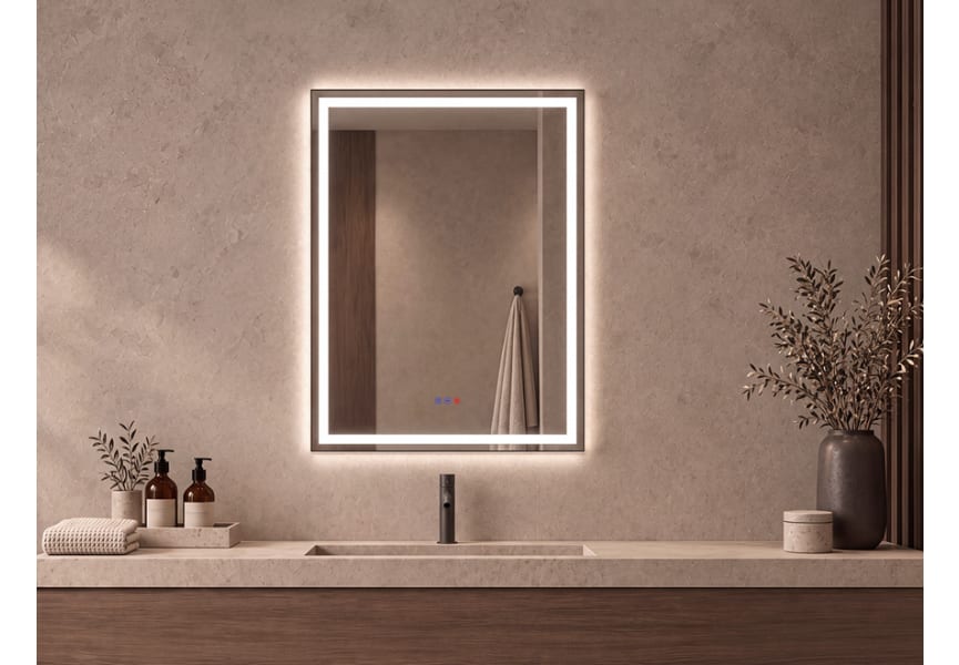 Miroir de salle de bains avec l'éclairage LED Orion Bruntec principal 1