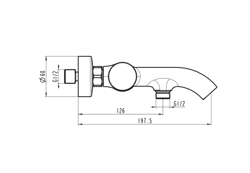 Robinet de baignoire GME Helios croquis 7