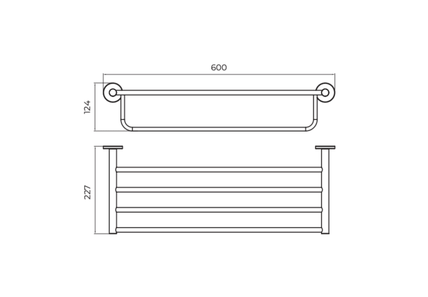Porte-serviettes pour hôtels multiples Essential Medimex croquis 6