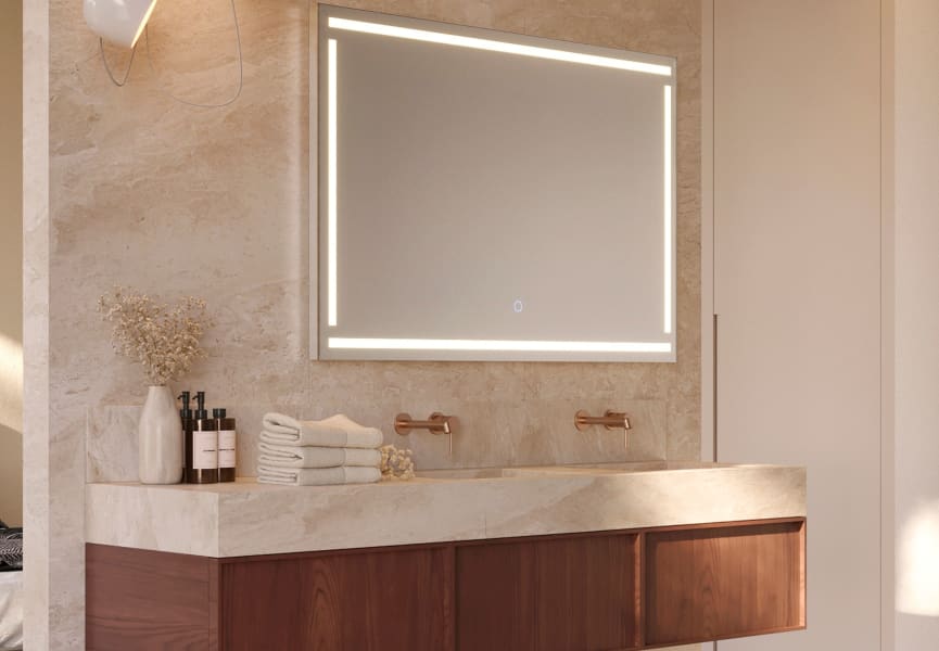 Luna miroir de salle de bain avec éclairage LED gris Viena Ledimex principal 1