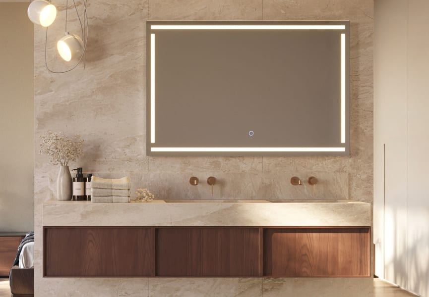 Luna miroir de salle de bain avec éclairage LED gris Viena Ledimex principal 0