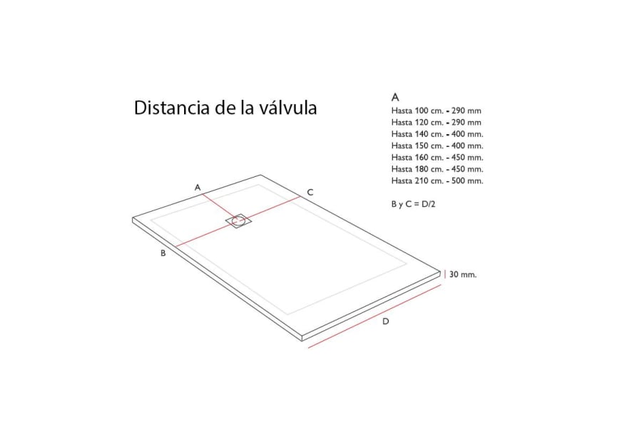 Receveur de douche en résine Design Basic Bruntec croquis 3