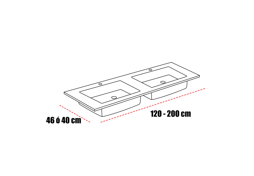 Lavabo encastré Bruntec Miami croquis 1