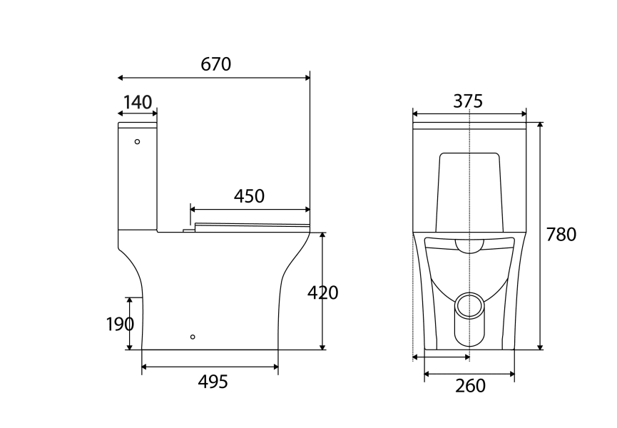 Toilettes Bruntec Merlin Square croquis 6