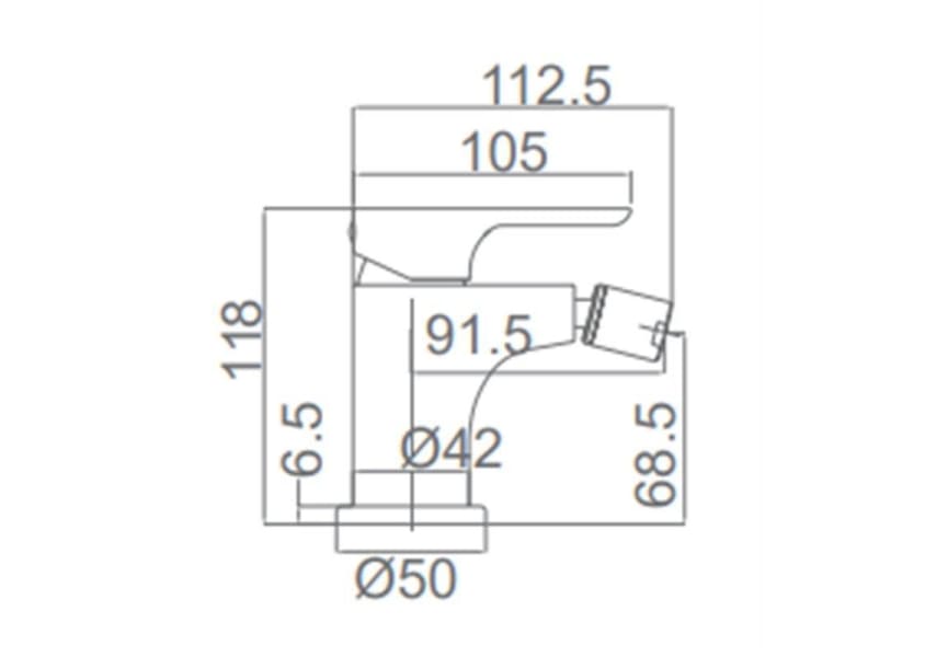 mitigeur de bidet Imex Nassau croquis 1