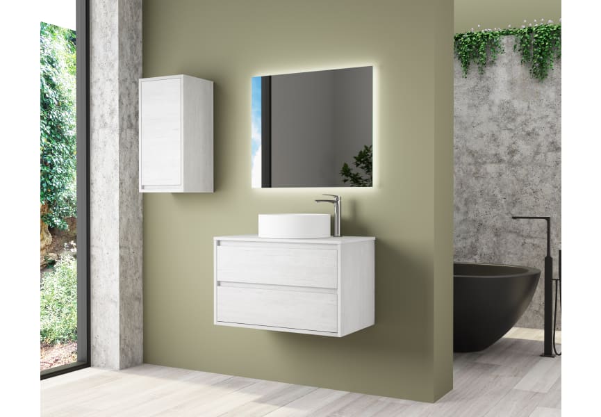 Bruntec Boston Nordic meuble de salle de bain en bois avec plateau en bois principal 5