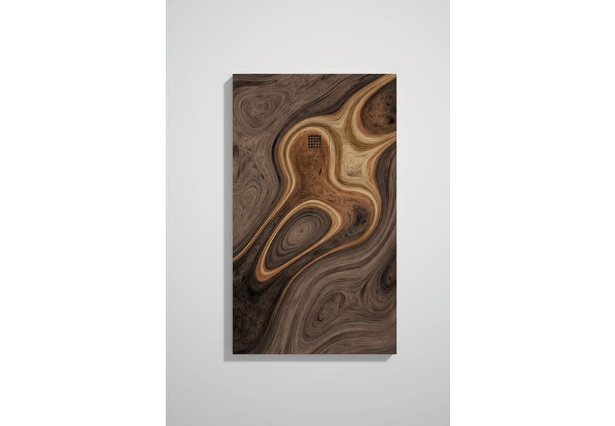 Receveurs de douche en résine décorés Design 3D Bois 2 Bruntec option 6