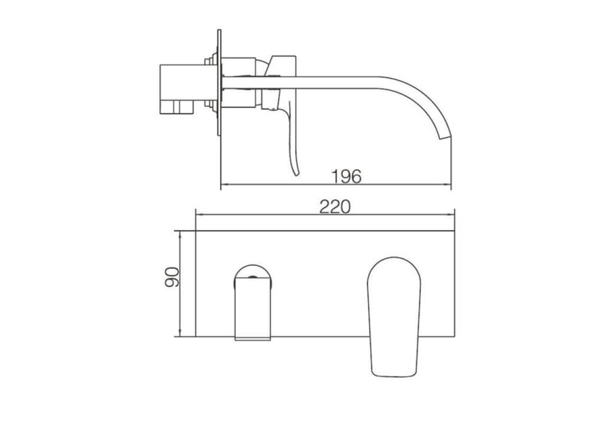 Malta Imex robinetterie encastrée pour lavabo croquis 2