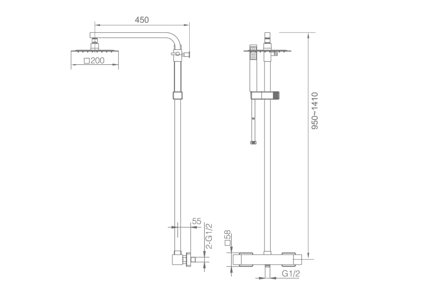 Ensemble de douche Vigo Imex croquis 13