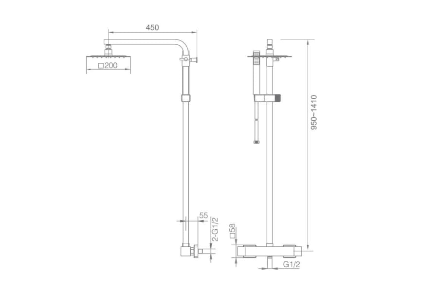 Ensemble de douche Vigo Imex croquis 9