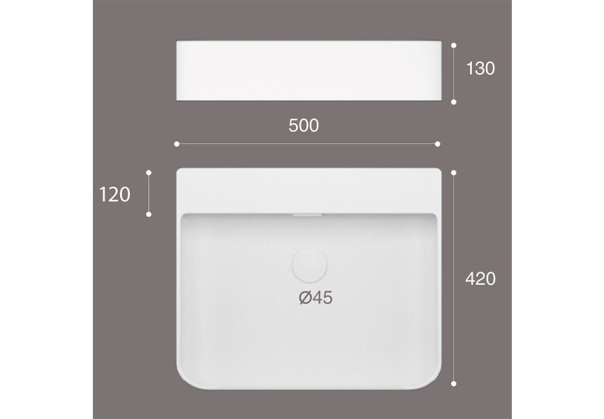 Eume Art and Bath petite vasque suspendue croquis 1