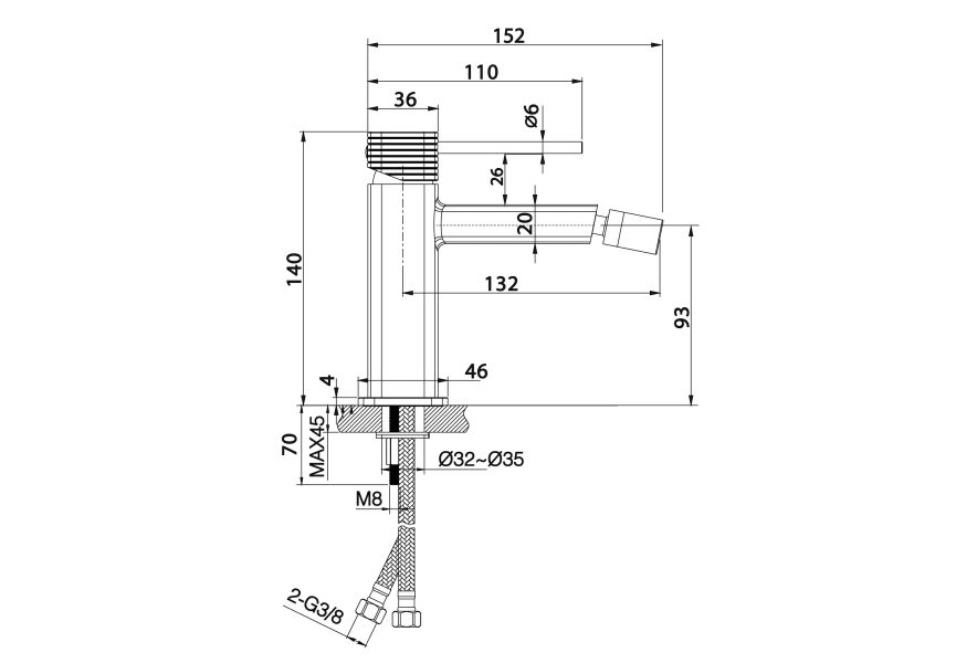Firenze Imex robinetterie de bidet croquis 8