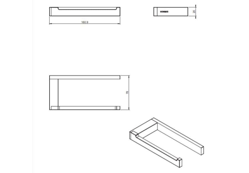 Porte-rouleau de toilette Bath Life de Cosmic croquis 5