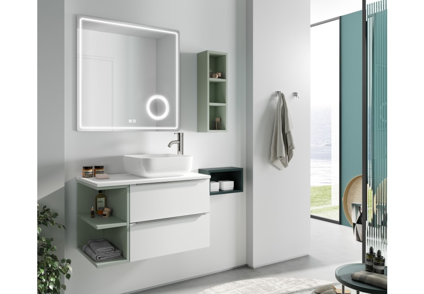 Coycama Landes meuble de salle de bain en bois avec plan de toilette en bois principal 0