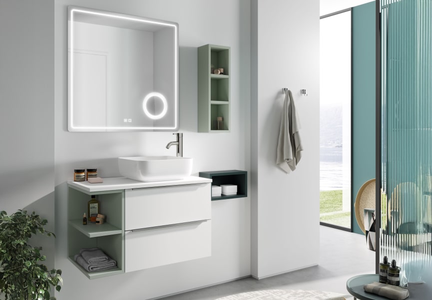 Meuble de salle de bains Landes avec plan de toilette en bois Coycama principal 0