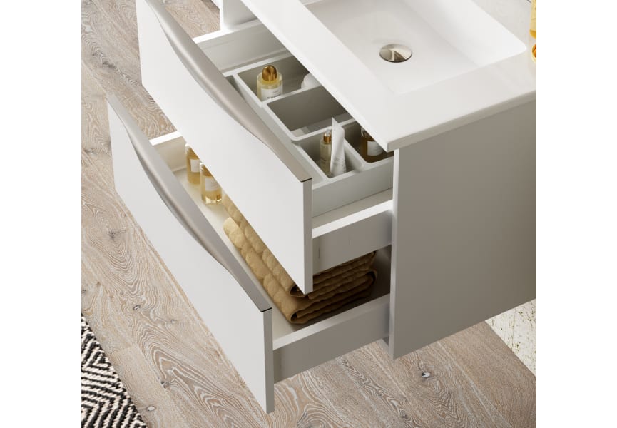 Coycama Landes meuble de salle de bain en bois avec plan de toilette en bois détail 2