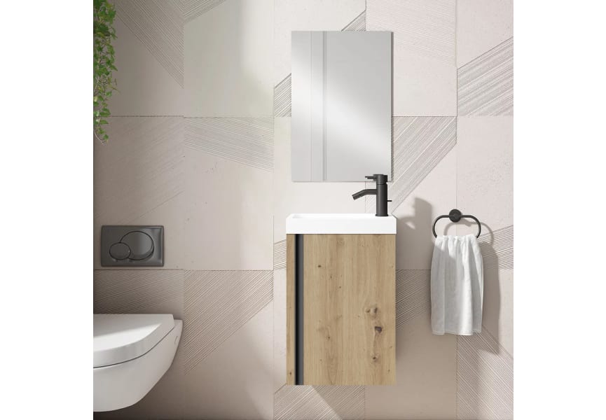 Ensemble complet de meubles de salle de bains à faible profondeur 22 cm Lagos Visobath principal 5