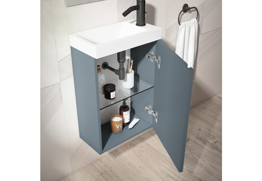 Ensemble complet de meubles de salle de bains à faible profondeur 22 cm Lagos Visobath détail 7