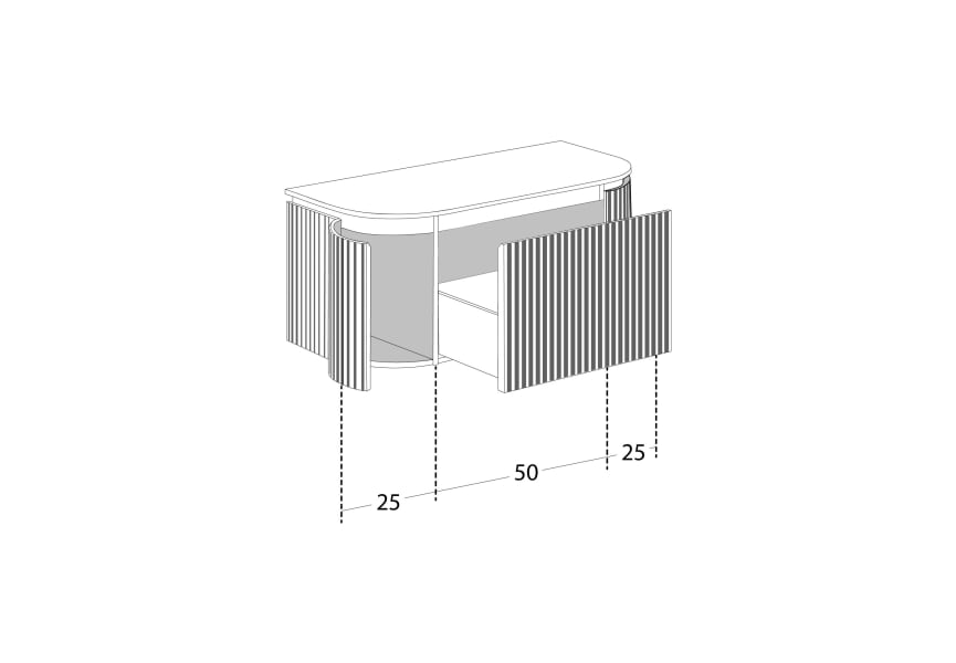 Ensemble meuble de salle de bain en frêne massif avec lavabo Neo Curve de Solid Suface Bruntec croquis 3