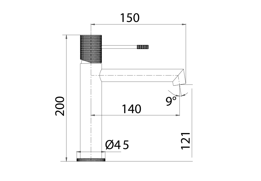 Robinet de lavabo Line Imex + bonde click-clack Pack croquis 14