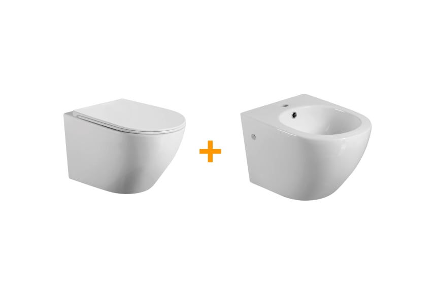 Pack WC suspendu + bidet Lisboa Bruntec principal 1
