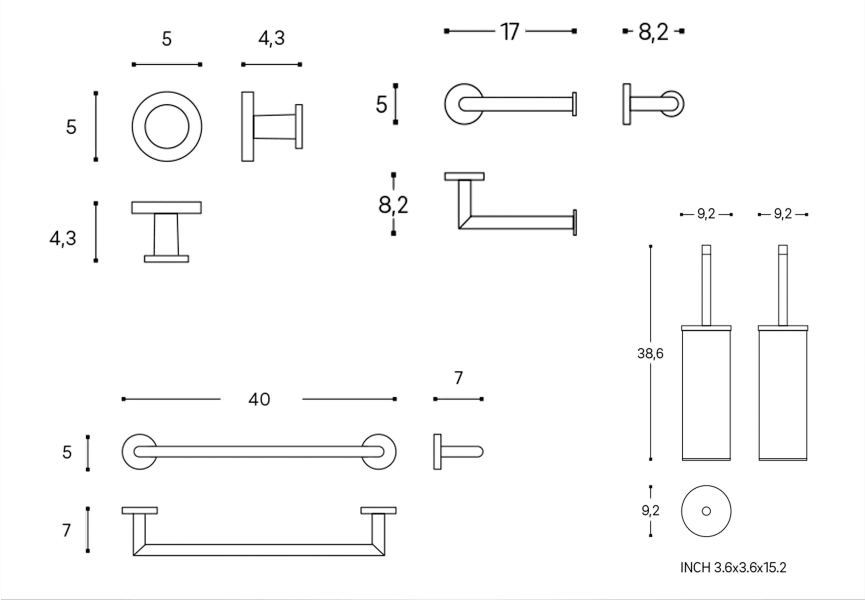 Set d'accessoires de salle de bain Start Cosmic croquis 12