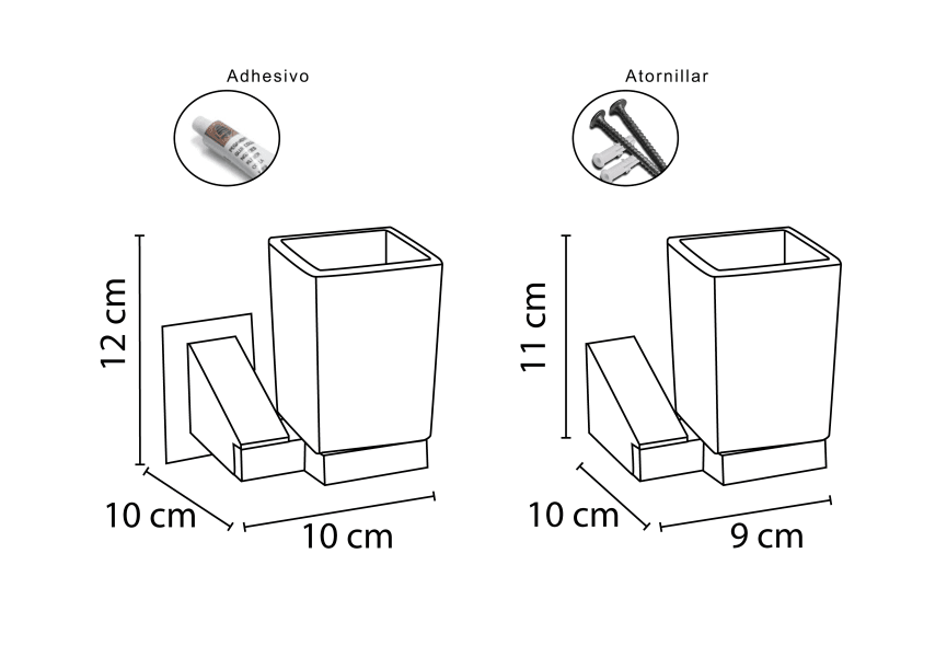 Porte-brosse à dents Cristal Mediterránea del baño croquis 2
