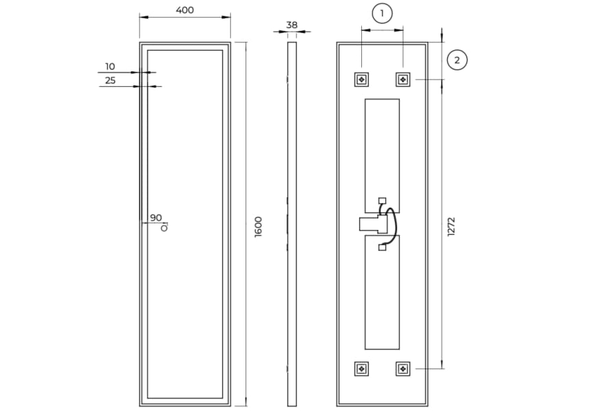 Ledimex New York miroir de salle de bain avec éclairage LED croquis 12