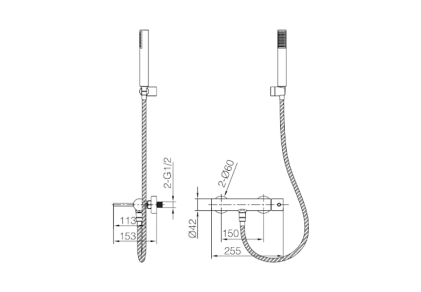 Robinet de baignoire Genova Imex croquis 13