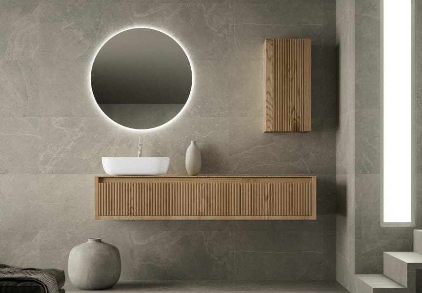 Meuble de salle de bain en bois massif avec plan de toilette Alpes 20 Bruntec principal 0