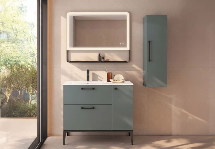 Ensemble de meubles de salle de bains avec banc avec lavabo Flat Verso Visobath principal 3