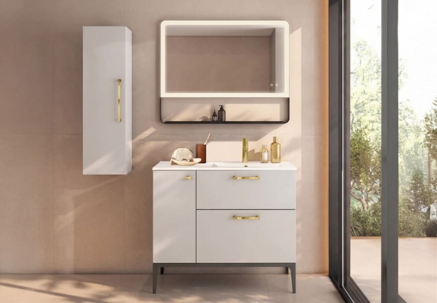 Ensemble de meubles de salle de bains avec banc avec lavabo Flat Verso Visobath principal 2