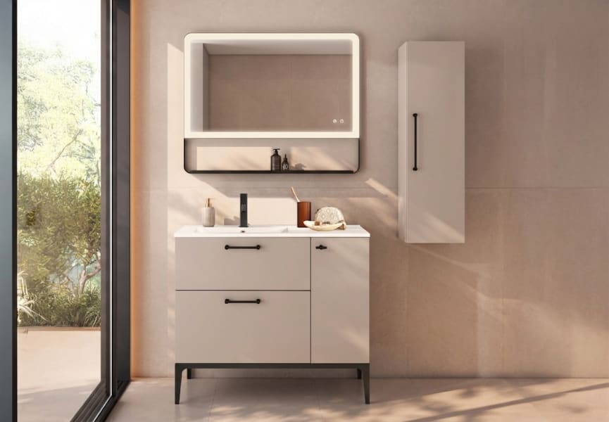 Ensemble de meubles de salle de bains avec banc avec lavabo Flat Verso Visobath principal 6