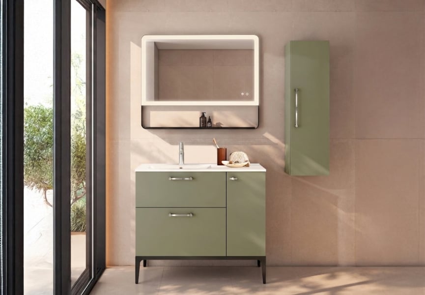 Ensemble de meubles de salle de bains avec banc avec lavabo Flat Verso Visobath principal 4
