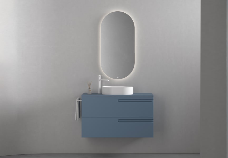 Meuble de salle de bains avec plan de toilette en bois Econic Royo principal 4