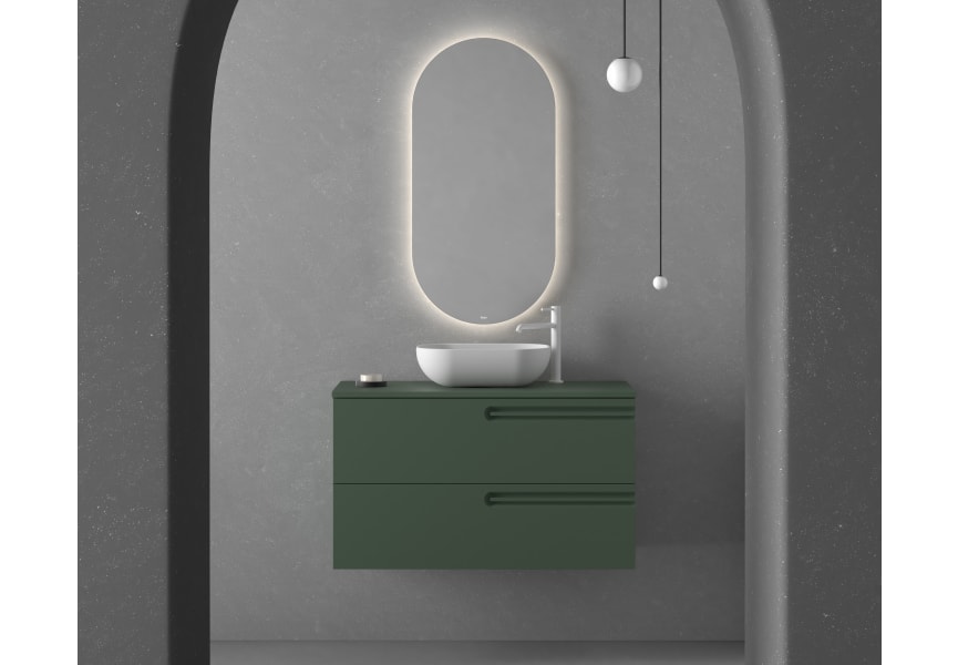 Meuble de salle de bains avec plan de toilette en bois Econic Royo principal 0