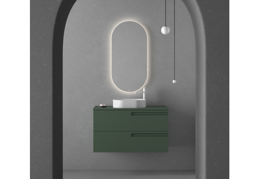 Meuble de salle de bains avec plan de toilette en bois Econic Royo principal 6