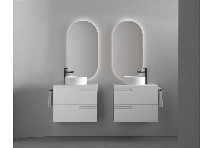 Meuble de salle de bains avec plan de toilette en bois Econic Royo principal 2