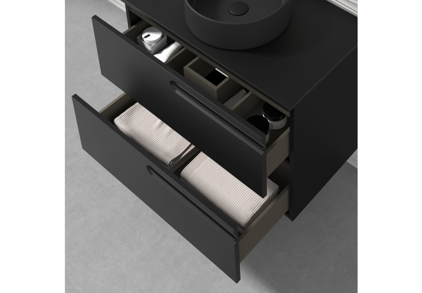 Meuble de salle de bains avec plan de toilette en bois Econic Royo détail 9