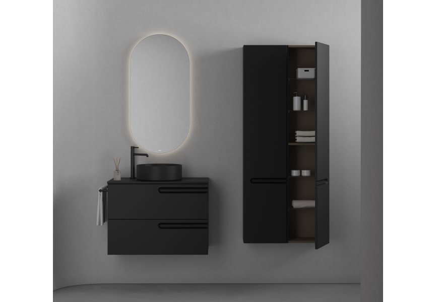 Meuble de salle de bains avec plan de toilette en bois Econic Royo principal 3