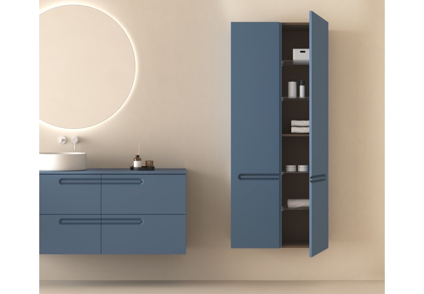Meuble de salle de bains avec plan de toilette en bois Econic Royo détail 7