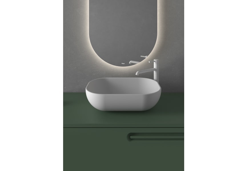 Meuble de salle de bains avec plan de toilette en bois Econic Royo détail 8