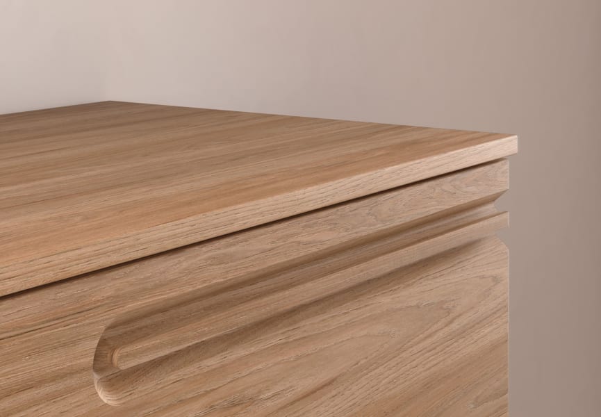 Meuble de salle de bains avec plan de toilette en bois Econic Royo détail 11