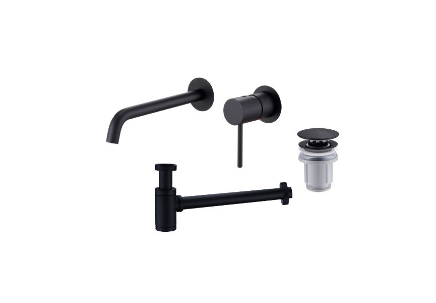 Pack Monza robinetterie de lavabo encastrée + bonde click-clack + siphon rond apparent Imex principal 1