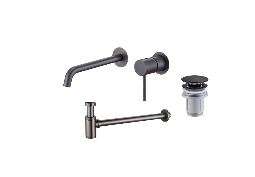 Pack Monza robinetterie de lavabo encastrée + bonde click-clack + siphon rond apparent Imex principal 3
