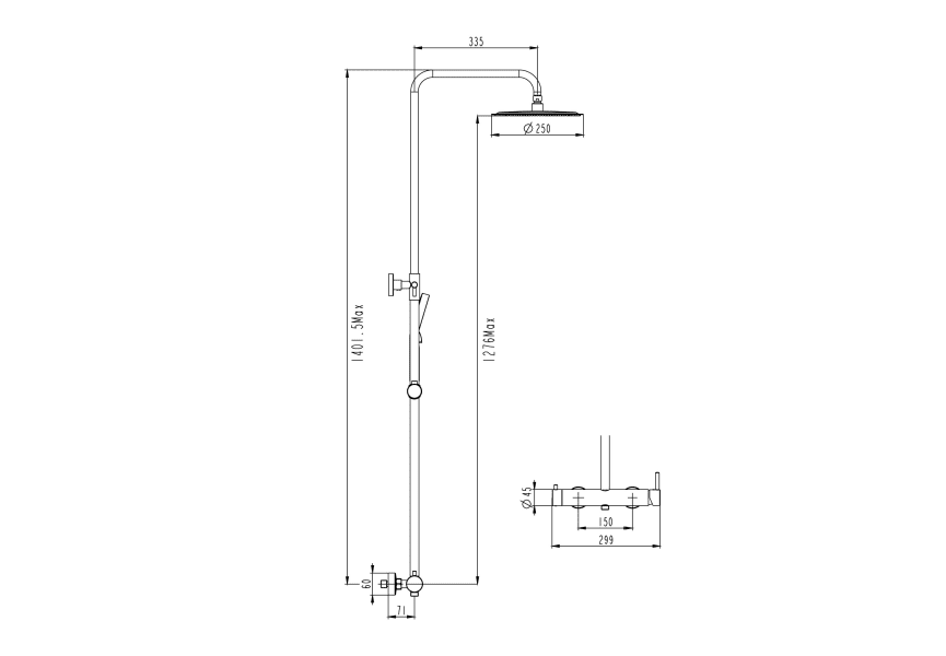 Ensemble douche et baignoire à Inverter R GME croquis 9