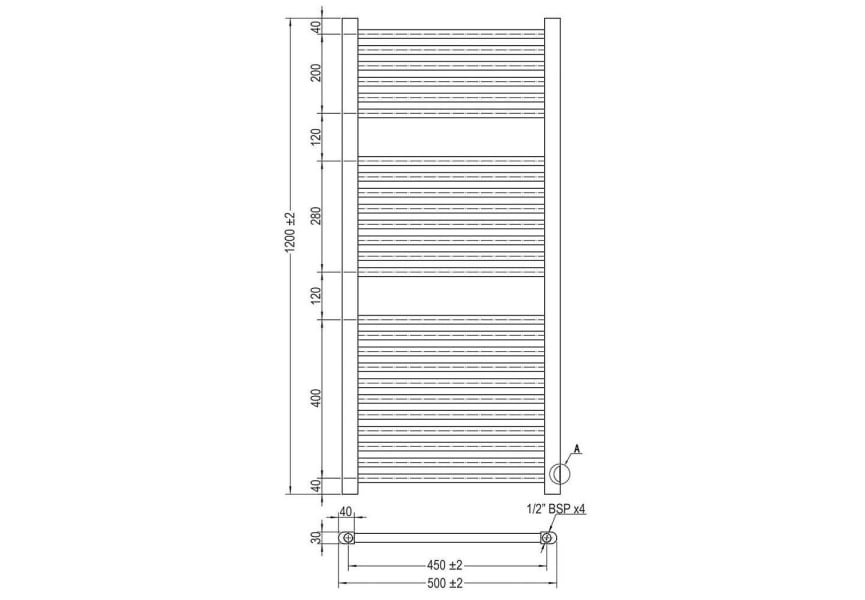 Radiateur porte-serviettes Lucca Oxen croquis 5