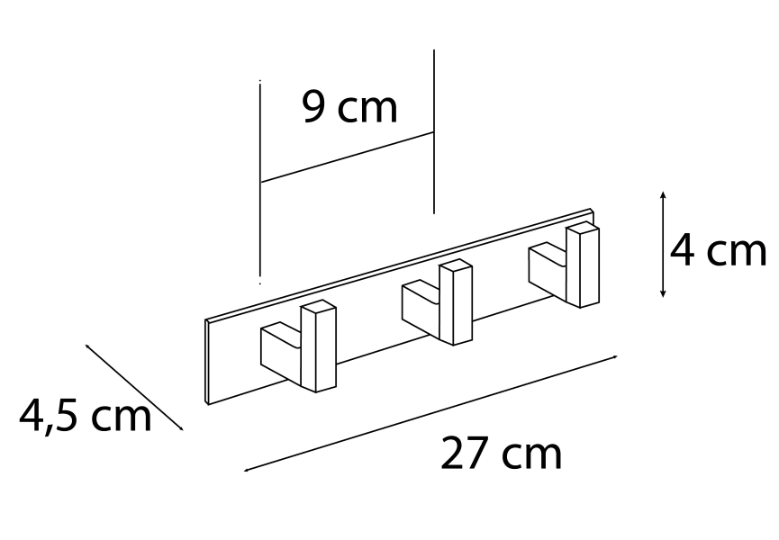 Cintre triple Mediterránea de baño 603 croquis 1