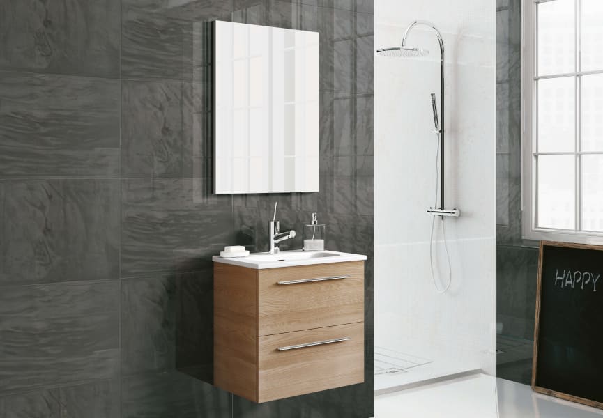 Ensemble complet de meubles de salle de bains à profondeur réduite 35 cm Street Royo principal 4