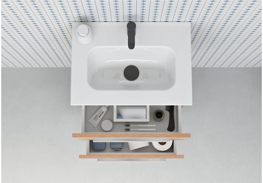 Ensemble complet de meubles de salle de bains à profondeur réduite 35 cm Street Royo détail 6